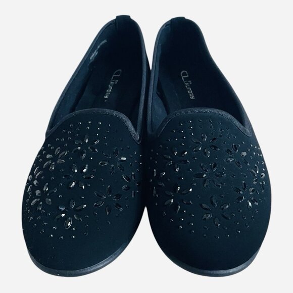 CL by Chinese Laundry Black Sparkle Loafers Womens Size 9.5 Excellent Condition - Picture 1 of 7